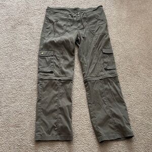 Prana Cargo Pants/ Cutoff shorts Sage Green Pants size 8